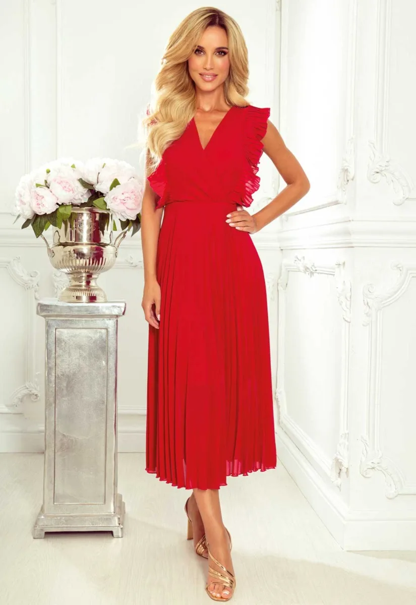 LBD Exclusive Red Emily Wedding Guest Dress - Image 8