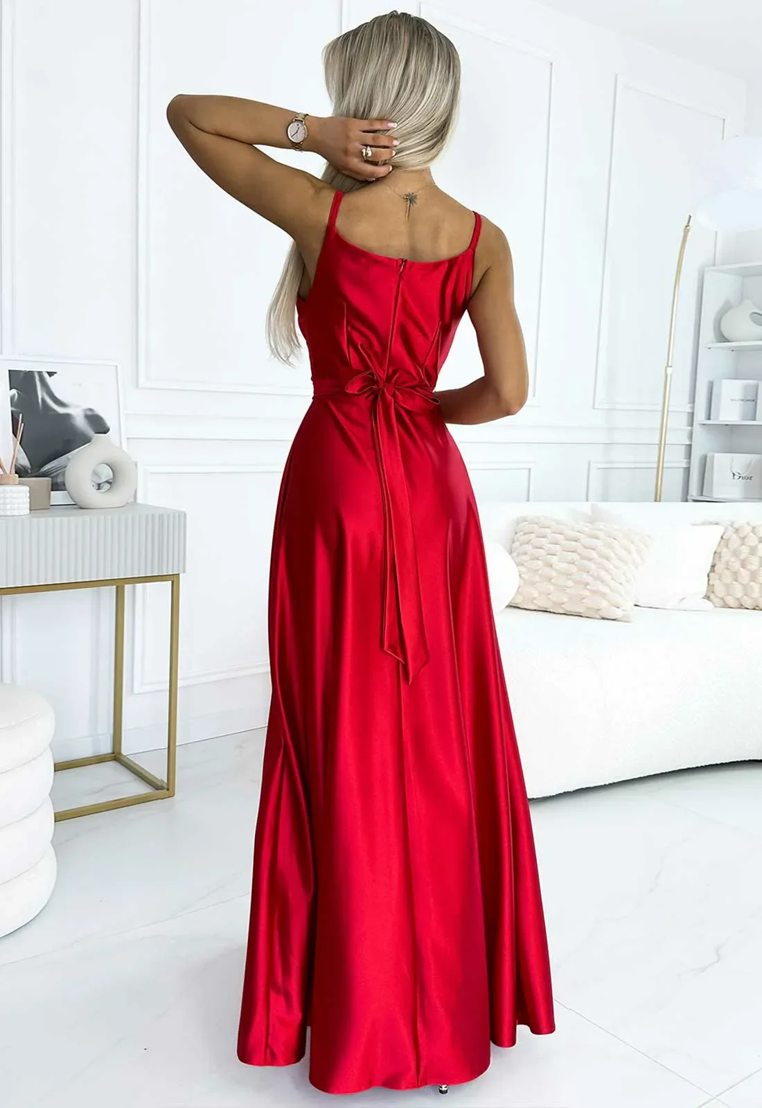 LBD Exclusive Red Juliet Satin Gown - Image 5