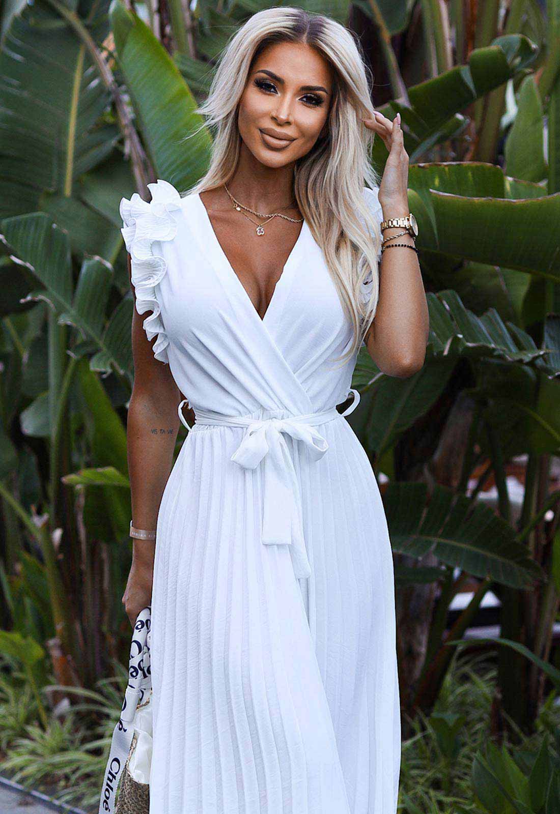 LBD Exclusive White Mirabella Cocktail Dress - Image 4