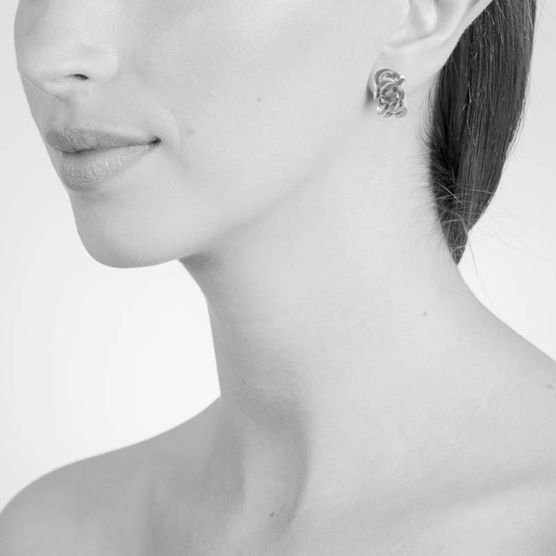 Cachet London Link Silver Clip On Earrings - Image 2