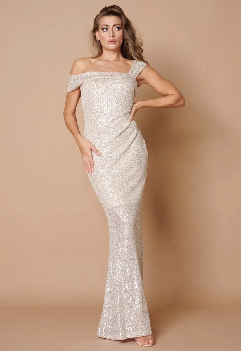 Little Black Dress Champagne Gabrielle Maxi Dress - Image 7