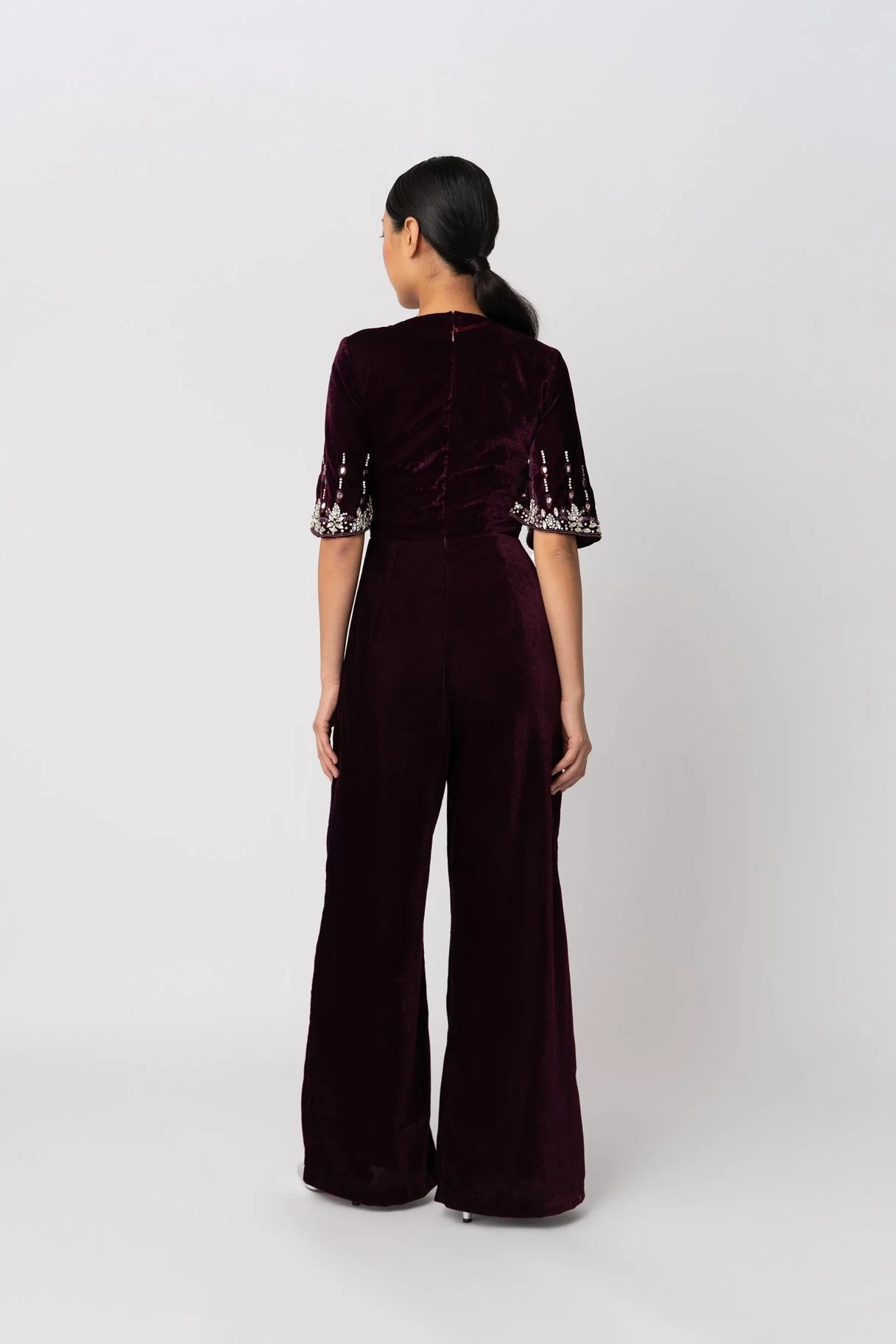 Raishma Couture Burgundy Luna Burgundy Jumpsuit - Image 3