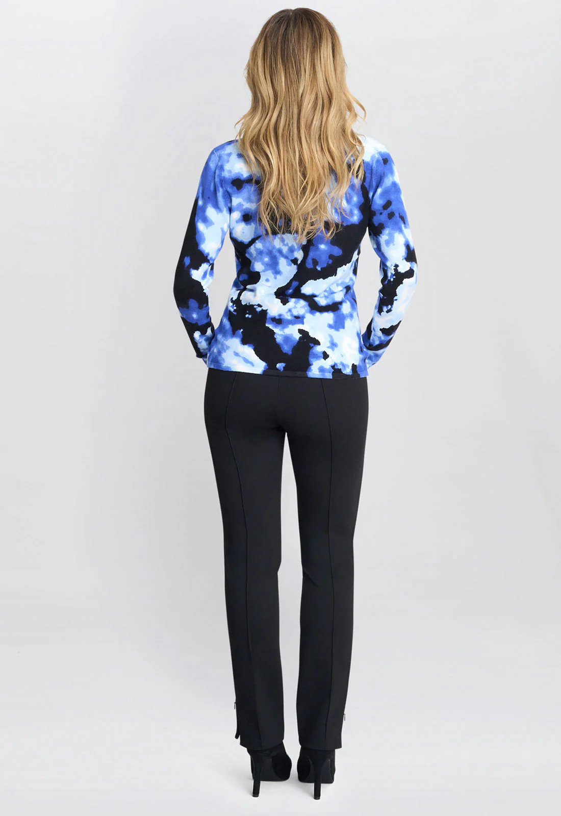 Gina Bacconi Malinda Abstract Blue Tye Dye Print Jumper - Image 3