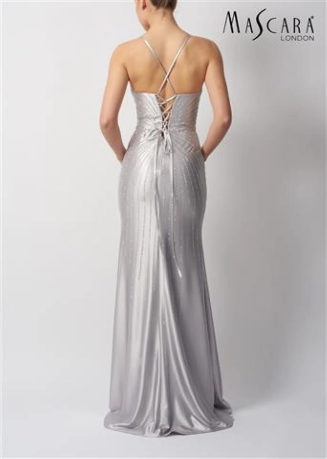 Mascara London Tie Back Satin Amethyst Dress - Image 2