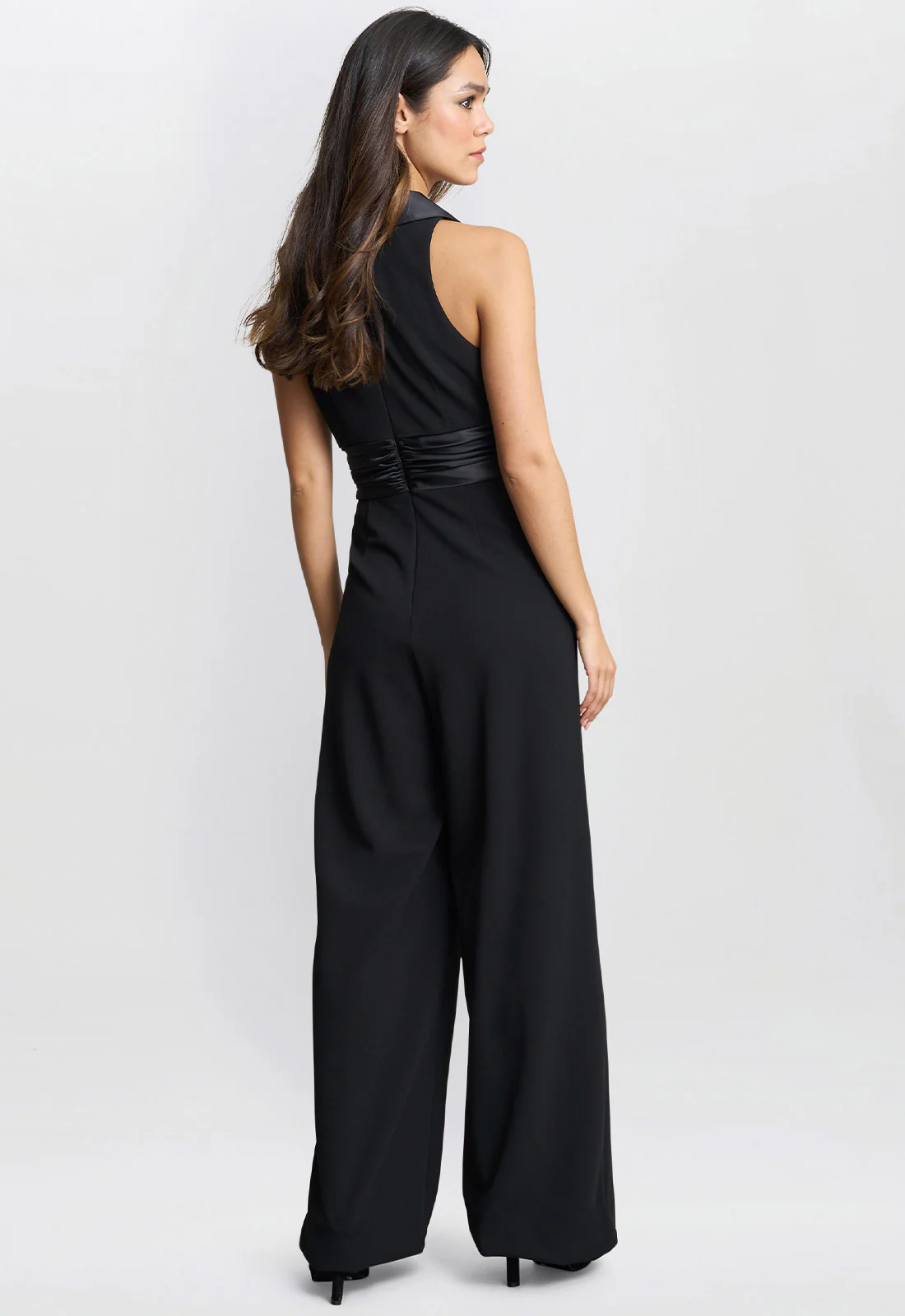 Gina Bacconi Black Melodie Crepe Jumpsuit With Satin Bow - Image 3