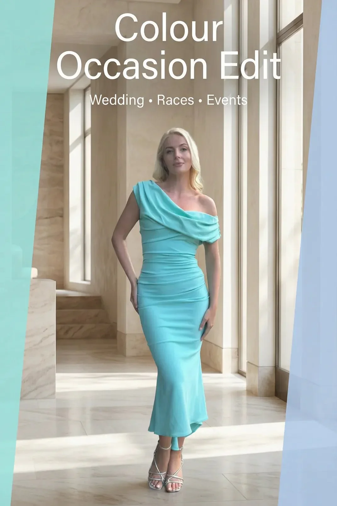 Atom Label Aqua Mercury Midi Dress - Image 2