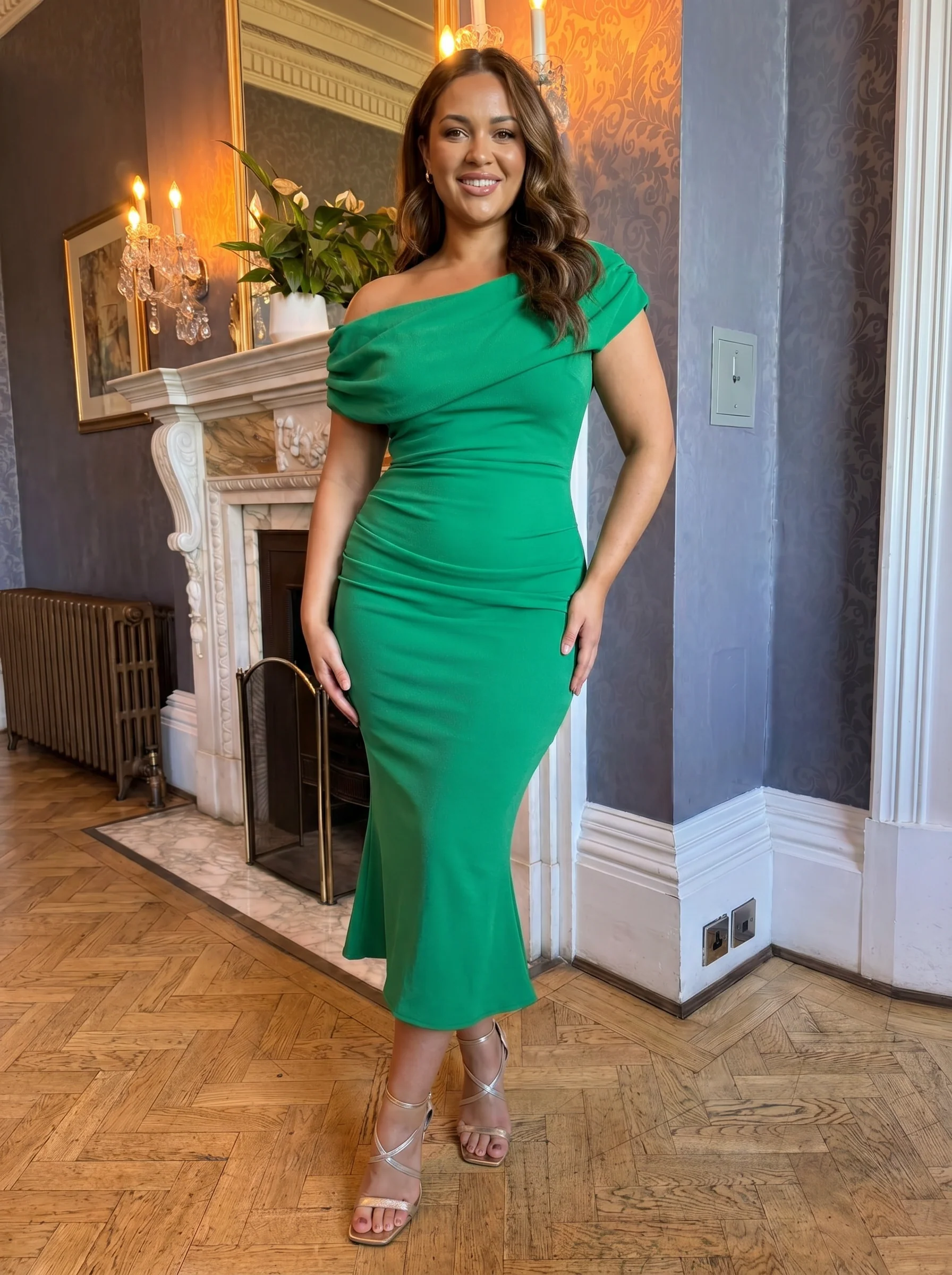 Atom Label Emerald Green Mercury Midi Dress - Image 3