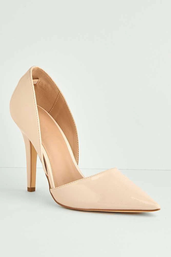 Miss Diva Nude Milaya Cut-out Side Pointed Toe Court Shoes - Image 4