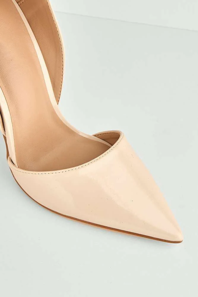 Miss Diva Nude Milaya Cut-out Side Pointed Toe Court Shoes - Image 5
