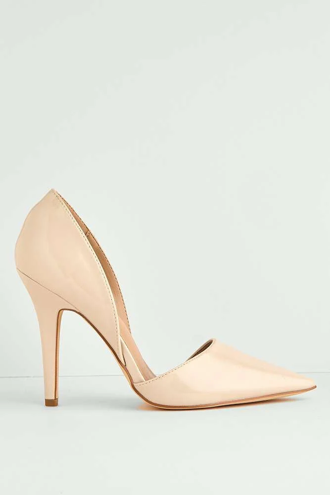 Miss Diva Nude Milaya Cut-out Side Pointed Toe Court Shoes - Image 6