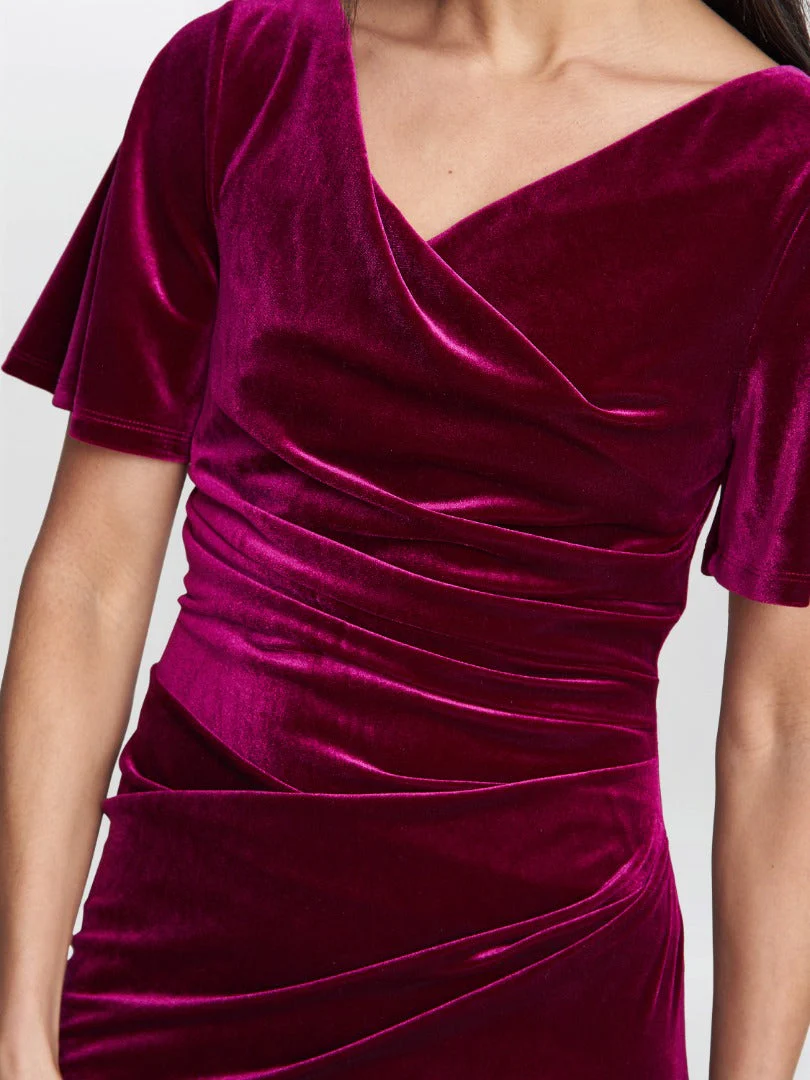 Gina Bacconi Minka Velvet Maxi Dress With Cowl Neck - Image 3