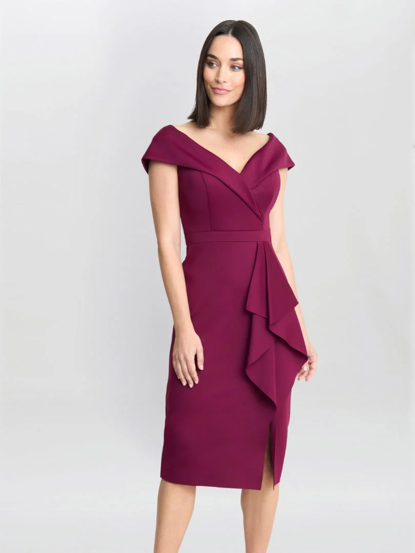 Gina Bacconi Miranda Ruffled Off The Shoulder Dress - Image 5