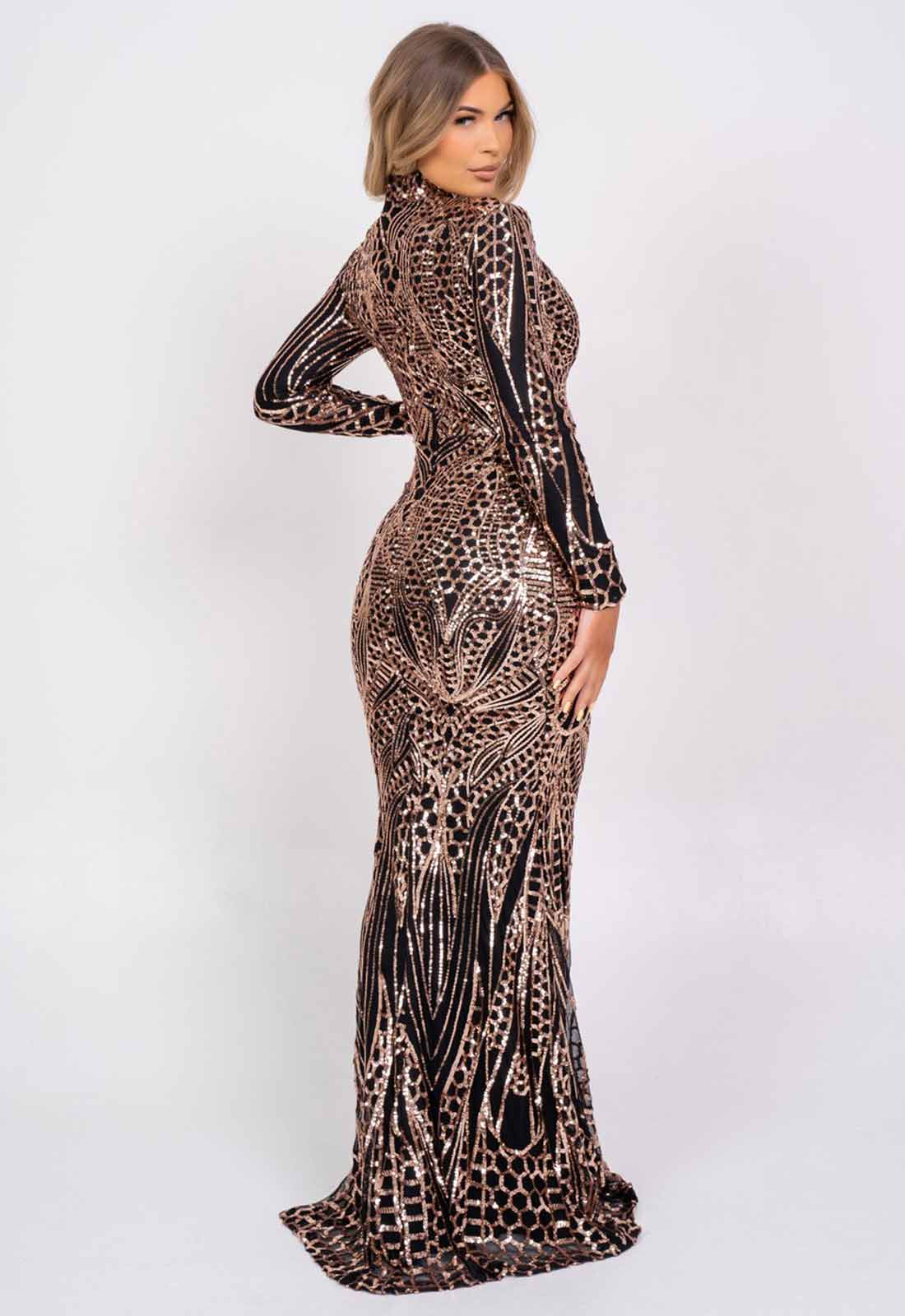 Nazz Collection Black Amira Sequin Maxi Dress - Image 4