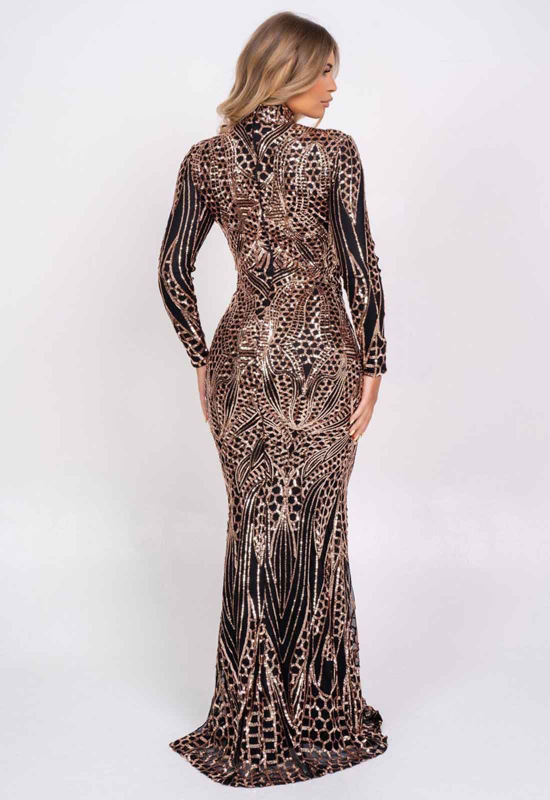 Nazz Collection Black Amira Sequin Maxi Dress - Image 5