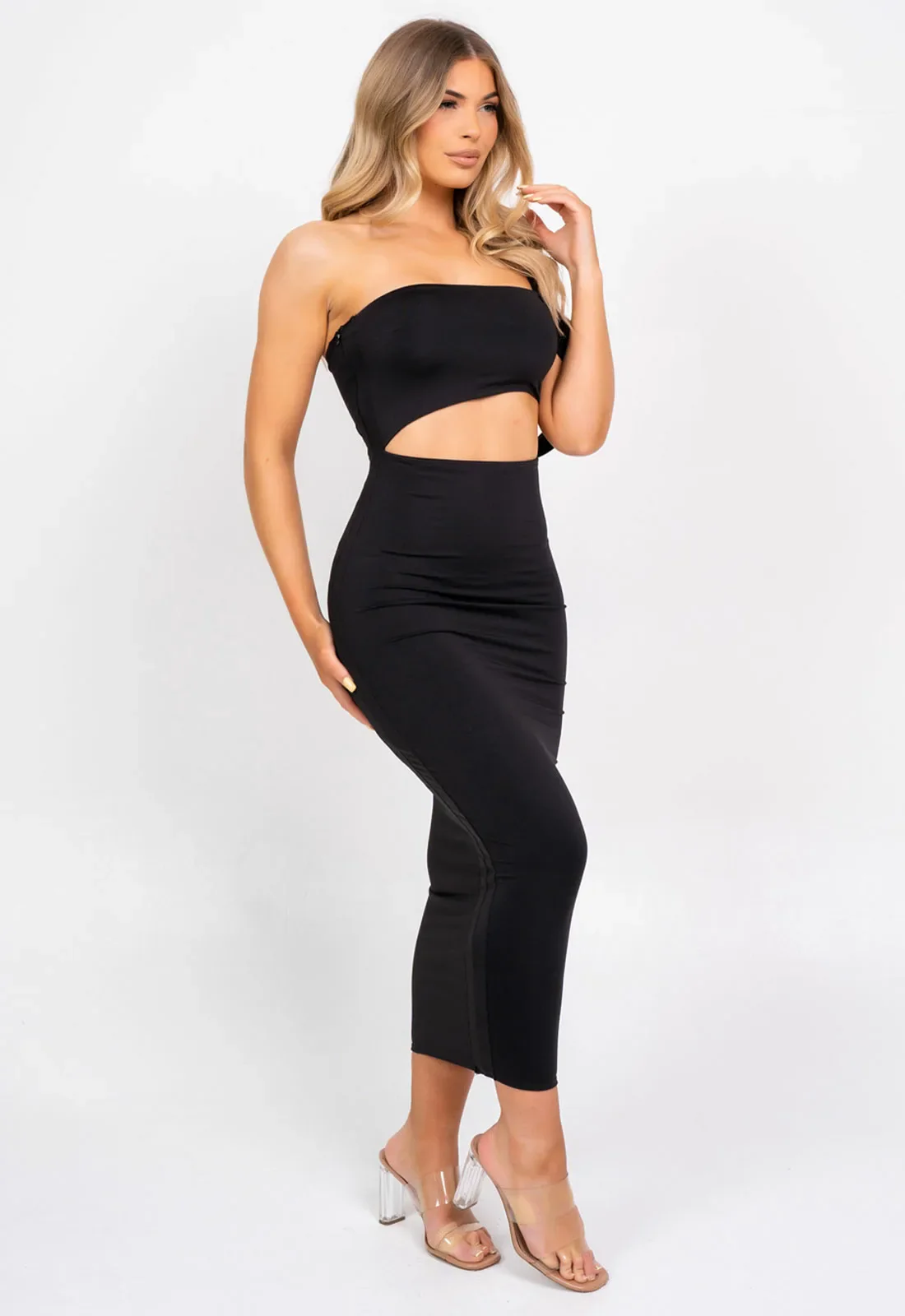 Nazz Collection Black Chantelle Midi Dress - Image 6
