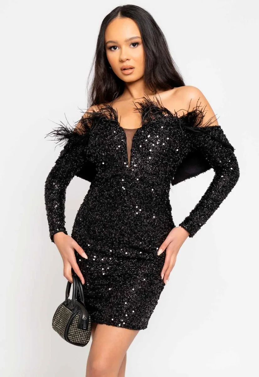 Nazz Collection Black Guestlist Sequin Mini Dress - Image 14