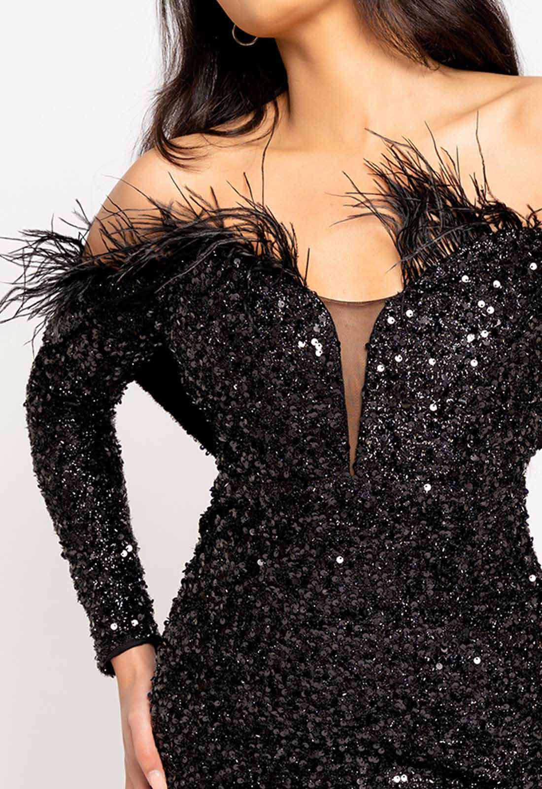 Nazz Collection Black Guestlist Sequin Mini Dress - Image 6