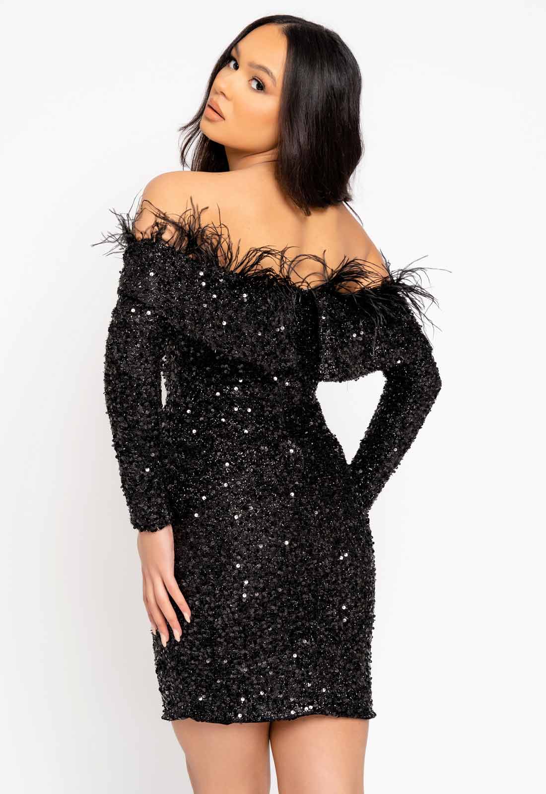 Nazz Collection Black Guestlist Sequin Mini Dress - Image 7