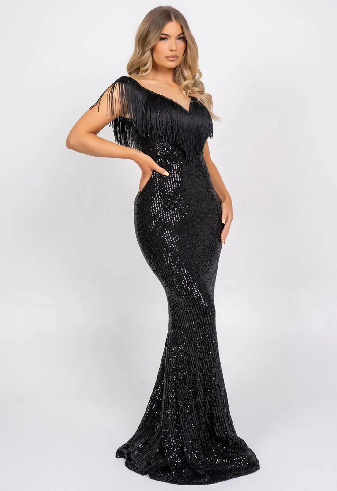 Nazz Collection Black Kendal Sequin Maxi Dress - Image 4