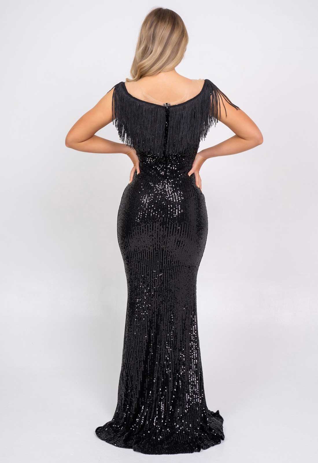 Nazz Collection Black Kendal Sequin Maxi Dress - Image 6