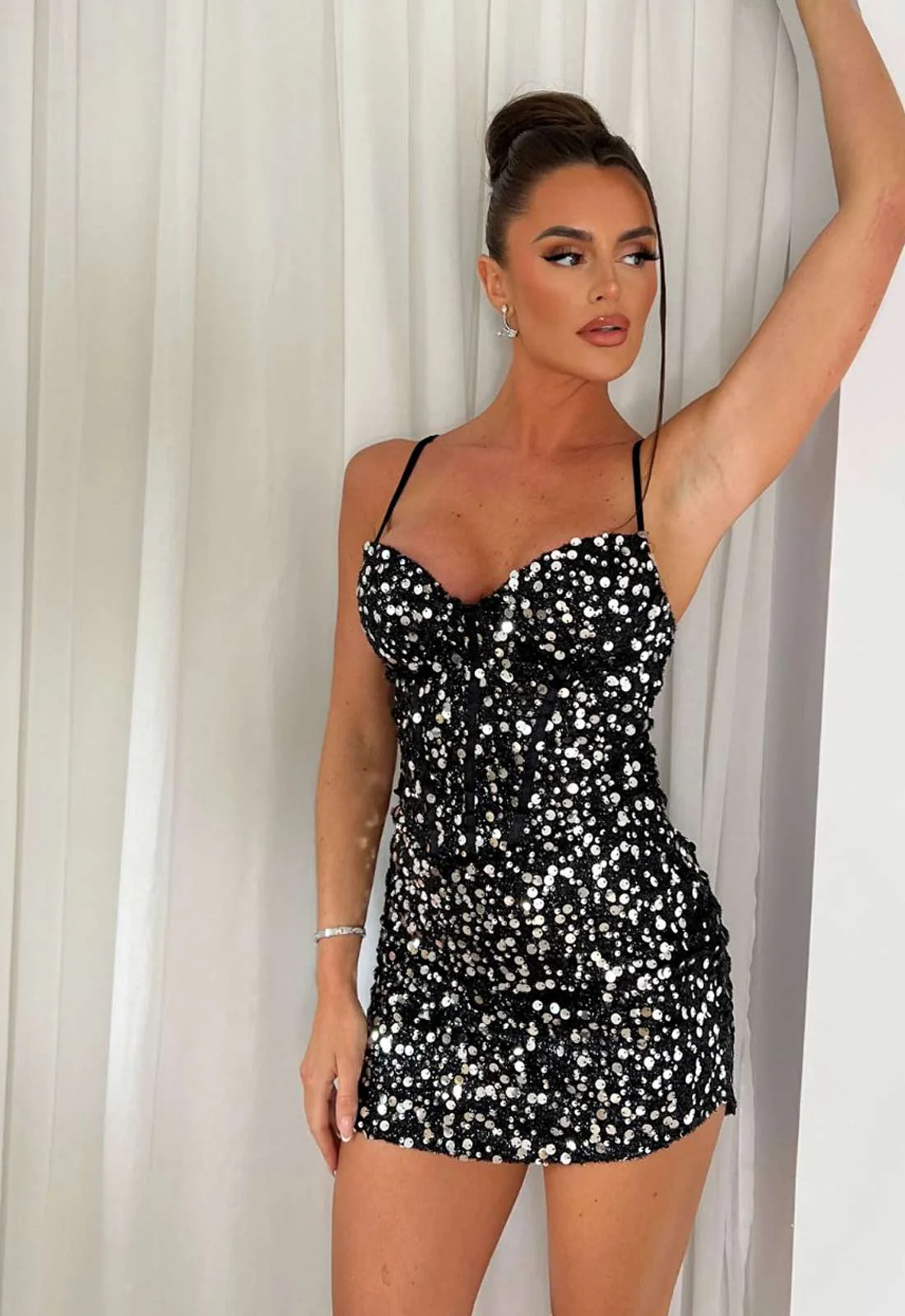 Nazz Collection Black Soul Sequin Mini Dress - Image 6