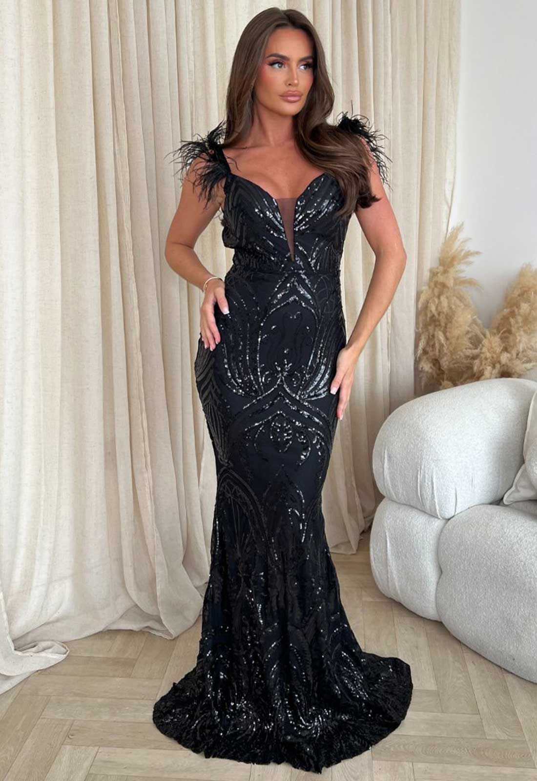 Nazz Collection Black Trophy Maxi Dress - Image 4