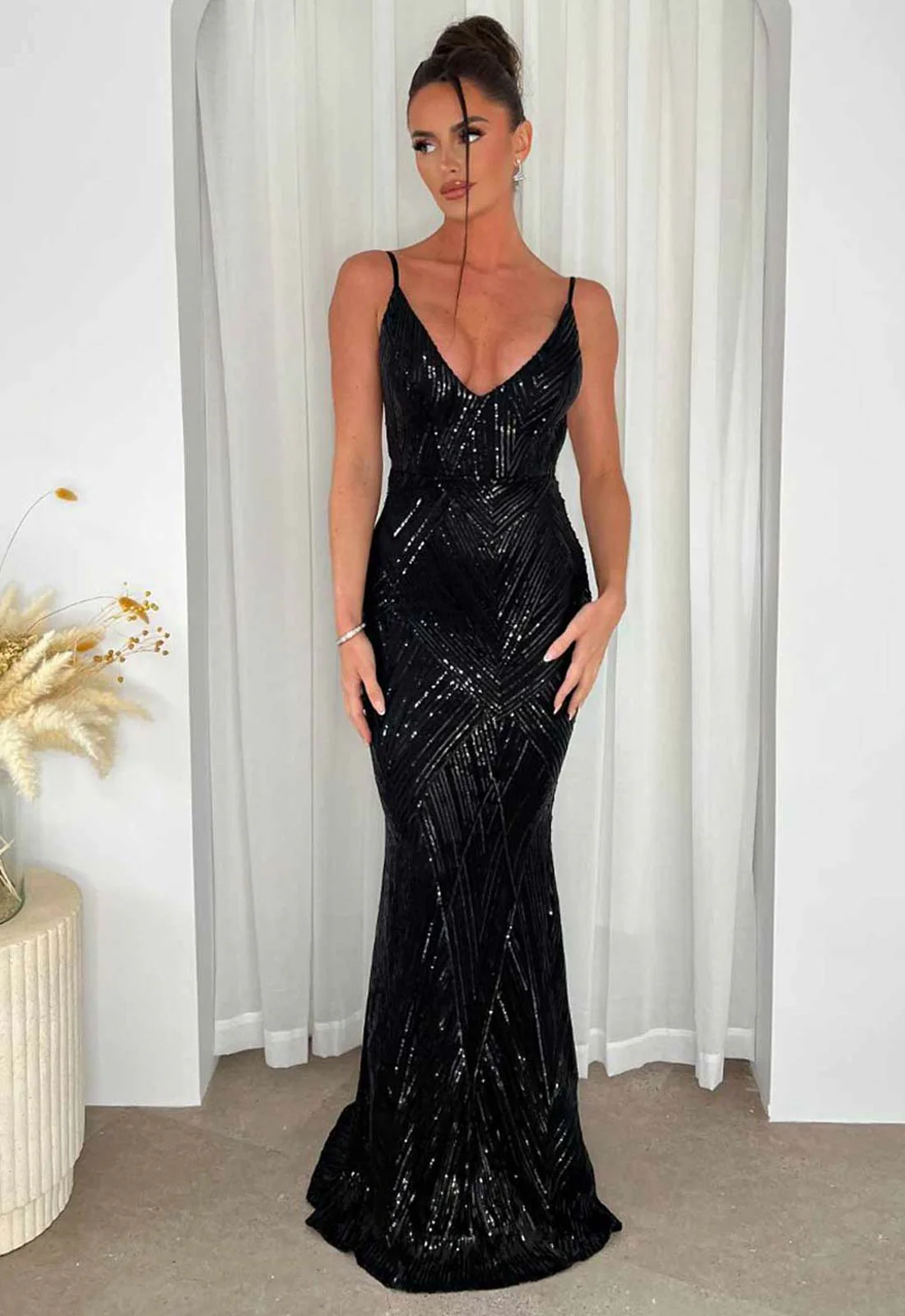 Nazz Collection Endless Black Long Party Dress - Image 3