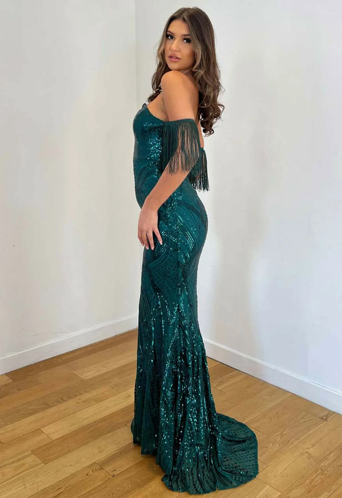 Nazz Collection Green Enchanted Tassel Maxi Dress - Image 2