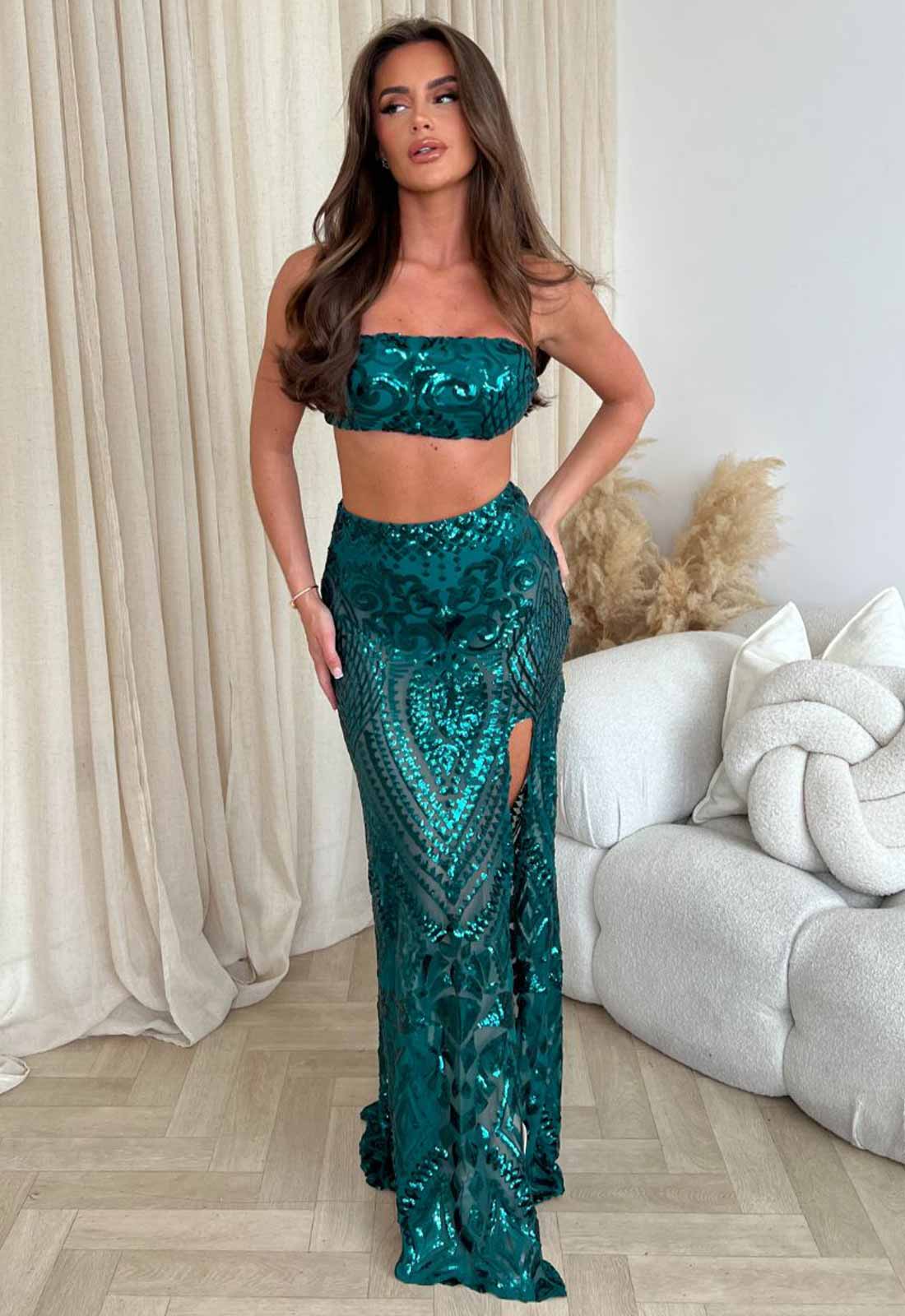 Nazz Collection Green Shakira Two Piece - Image 3