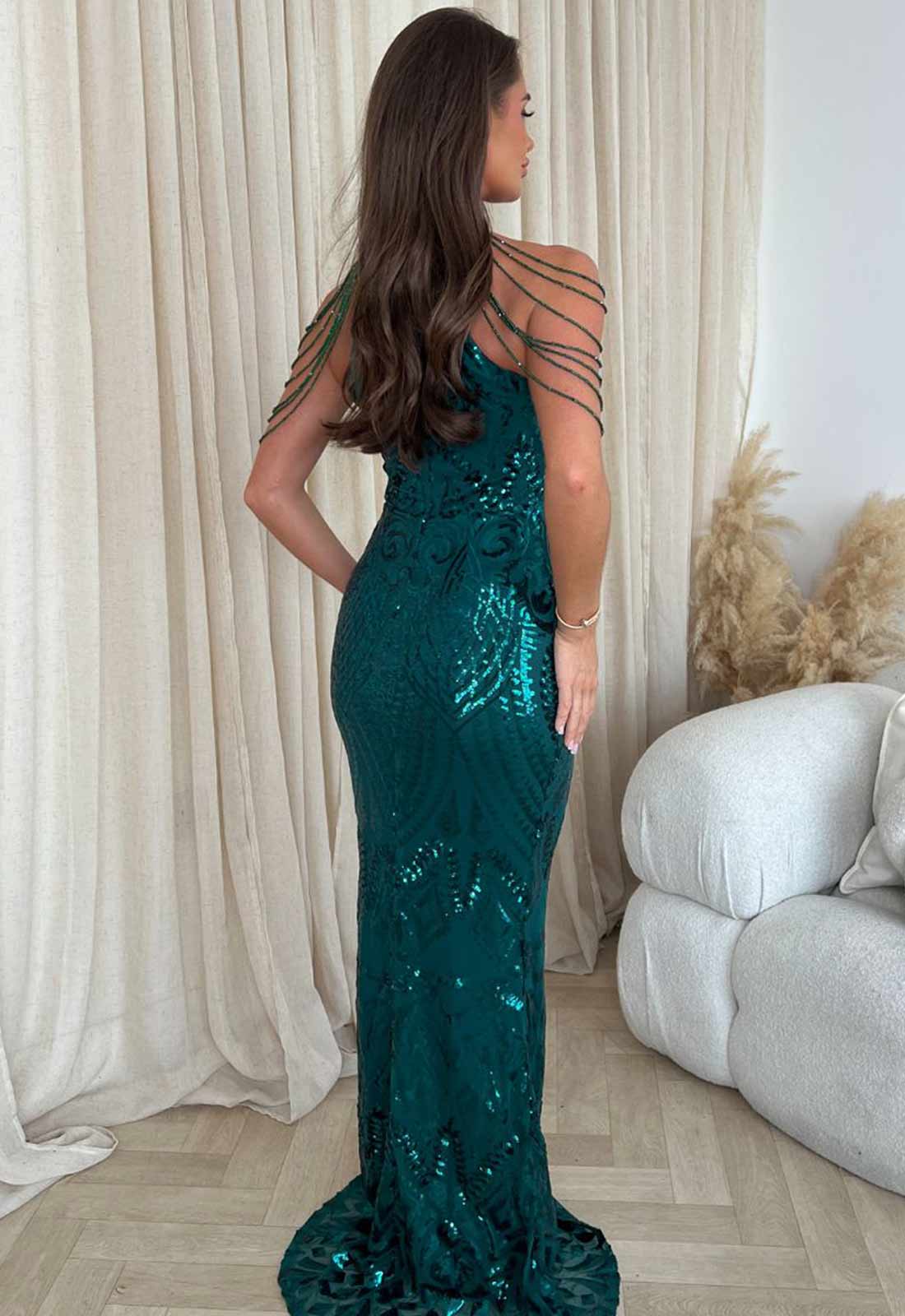 Nazz Collection Green Starstruck Fishtail Gown - Image 4