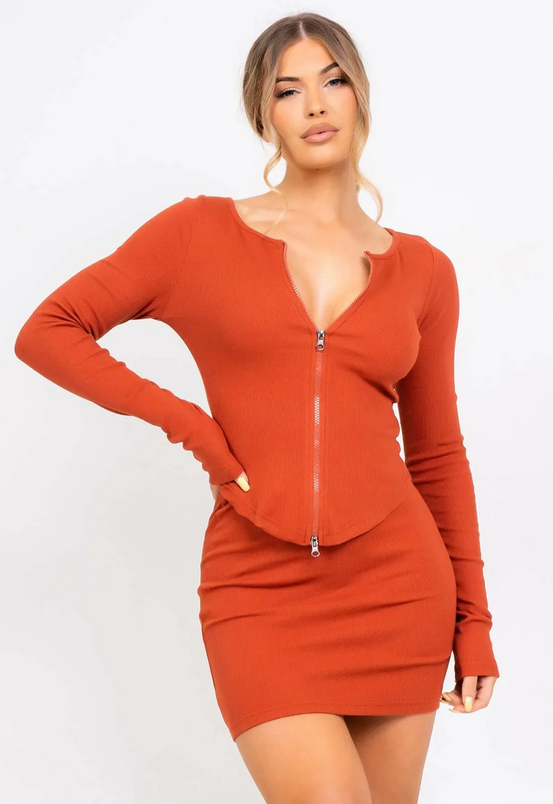 Nazz Collection Orange Feel The Vibe Co-ord - Image 2
