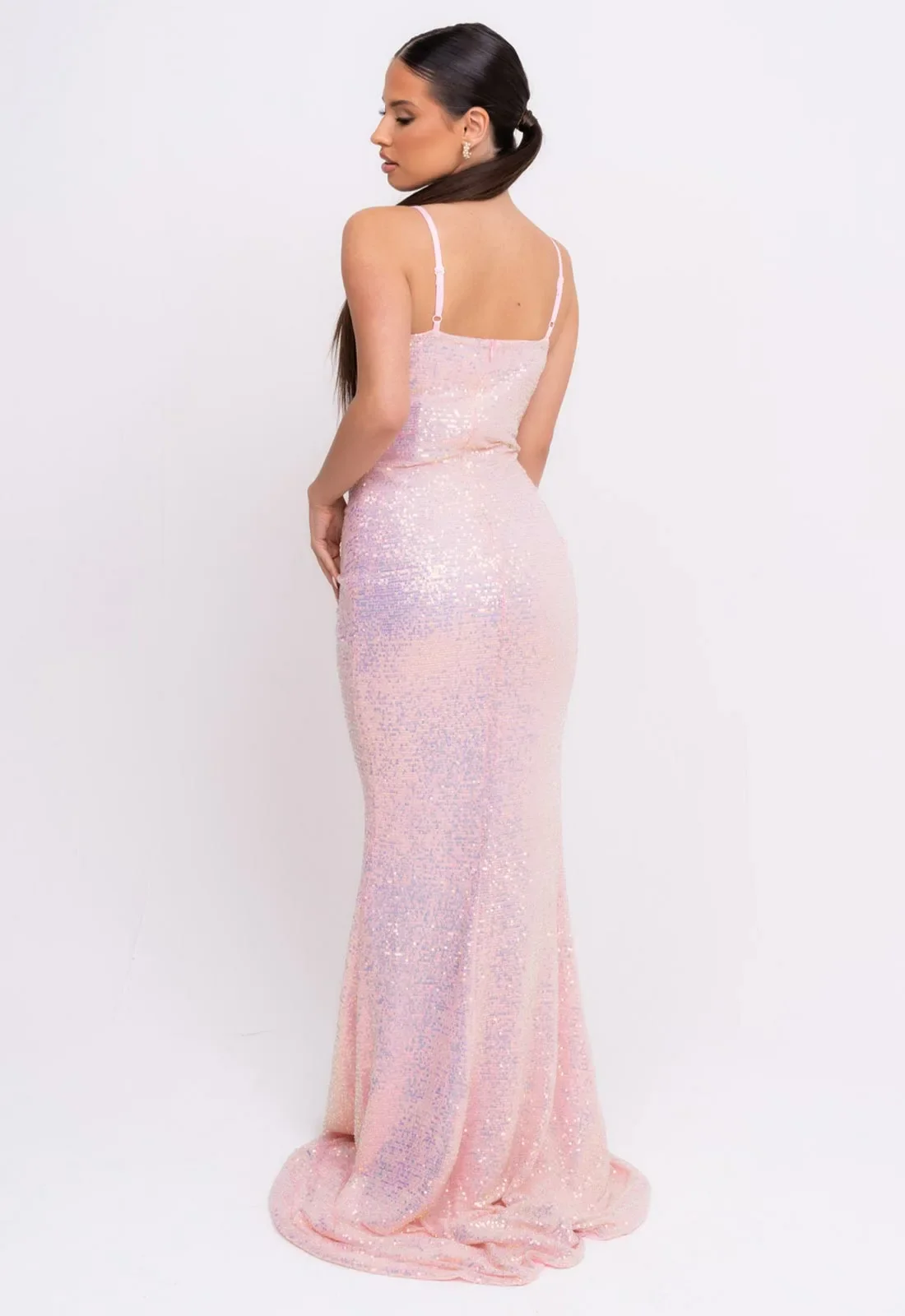 Nazz Collection Pink Majestic Sequin Maxi Dress - Image 6