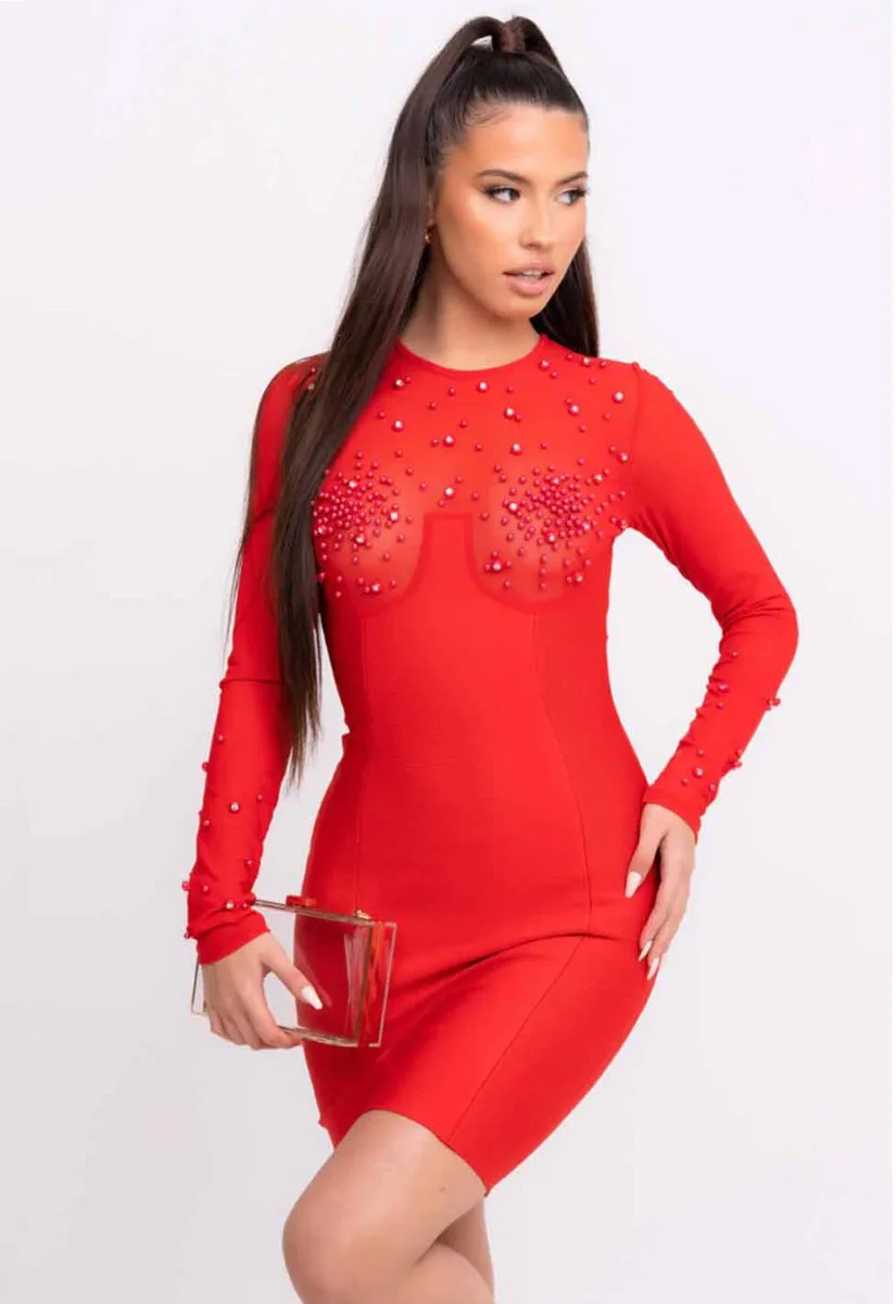 Nazz Collection Red Liberty Party Dress - Image 6