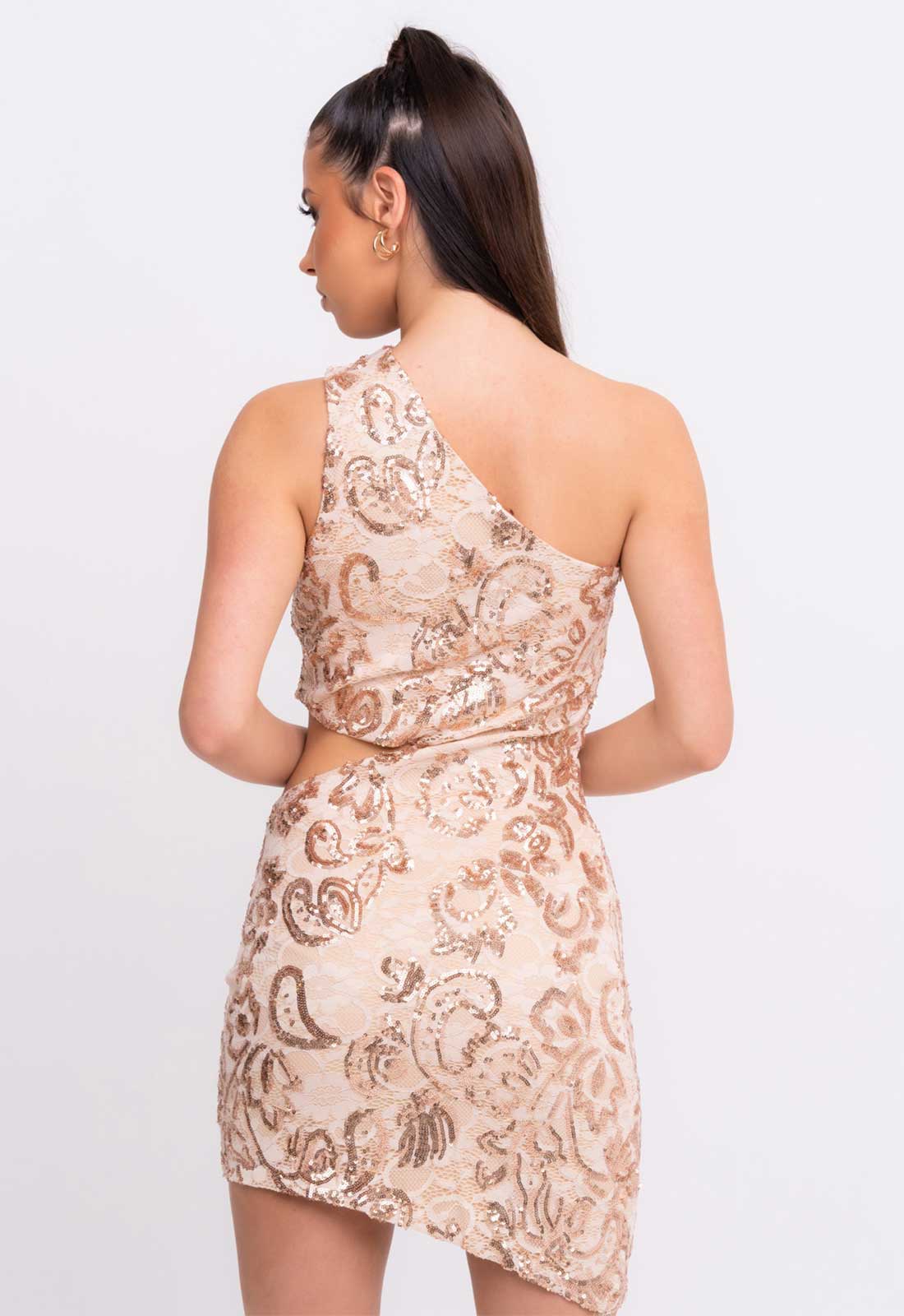Nazz Collection Rose Gold XOXO Lace Mini Dress - Image 8
