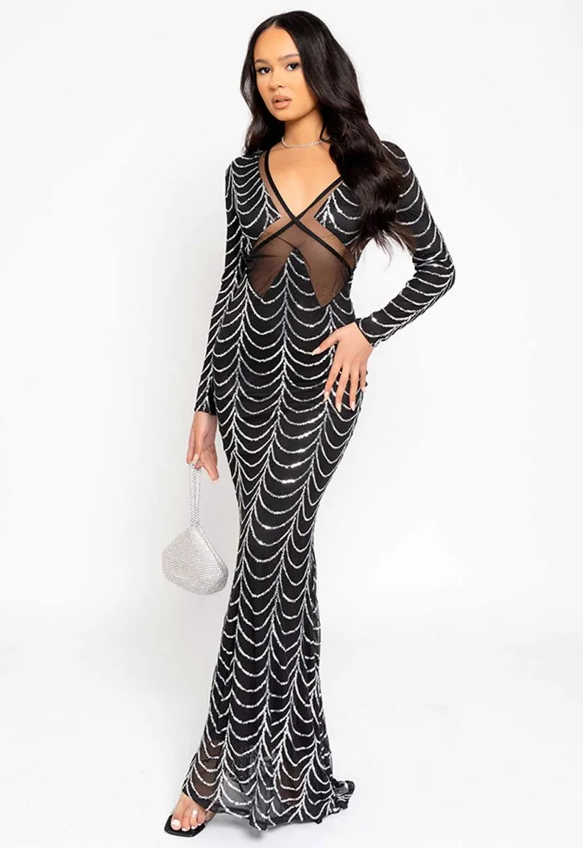 Nazz Collection Silver Darkest Secret Maxi Dress - Image 10