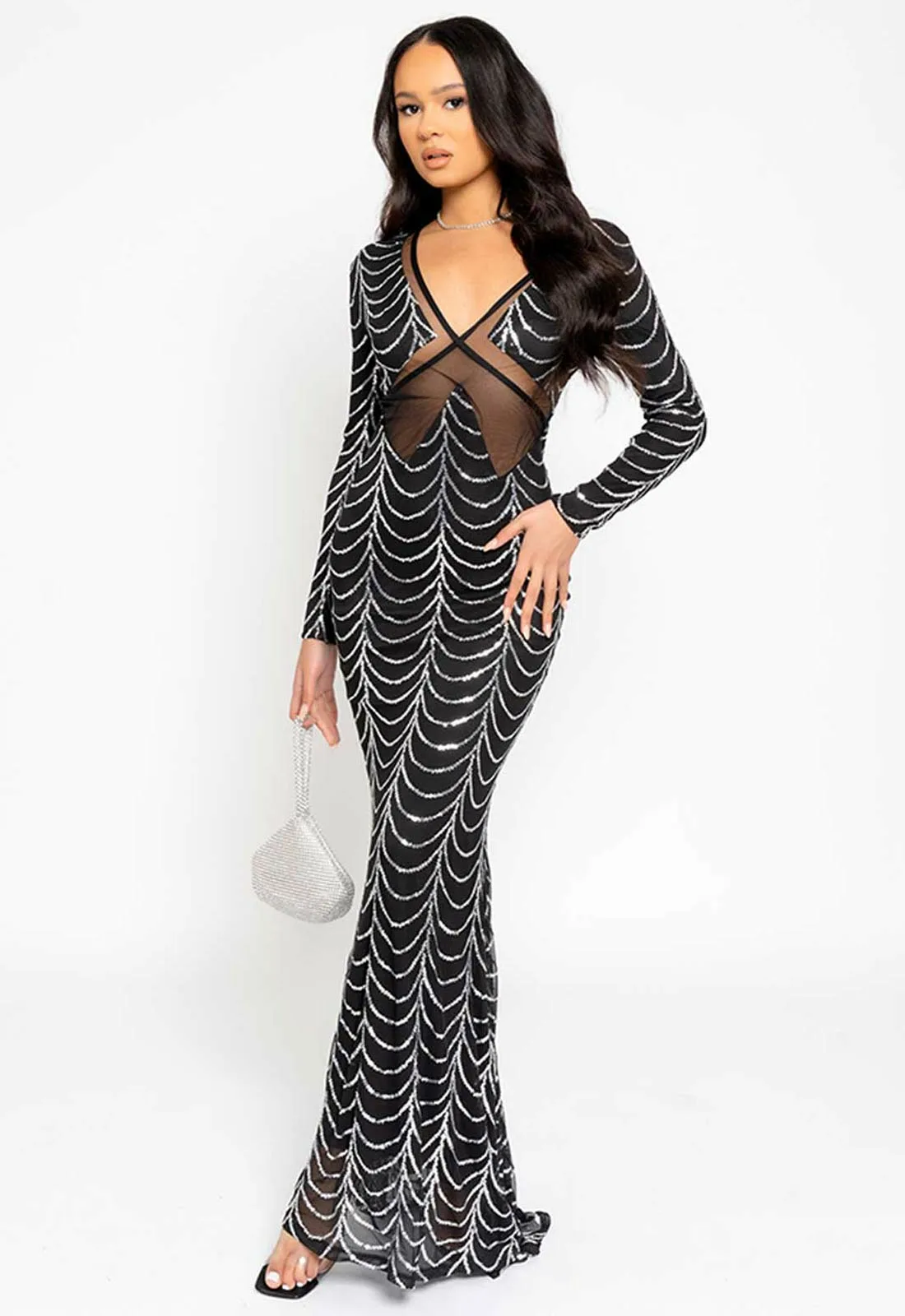 Nazz Collection Silver Darkest Secret Maxi Dress - Image 5