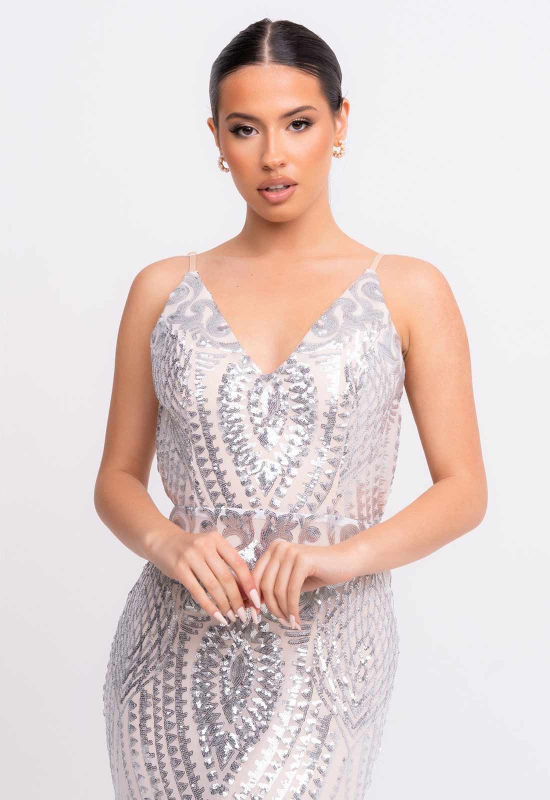 Nazz Collection Silver Spotlight Maxi Dress - Image 3