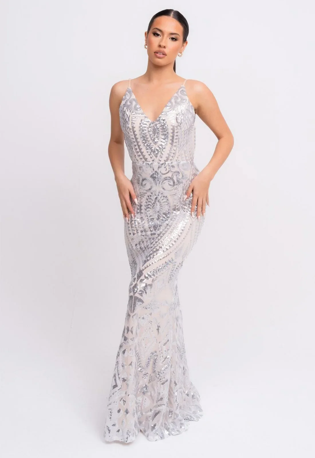 Nazz Collection Silver Spotlight Maxi Dress - Image 4