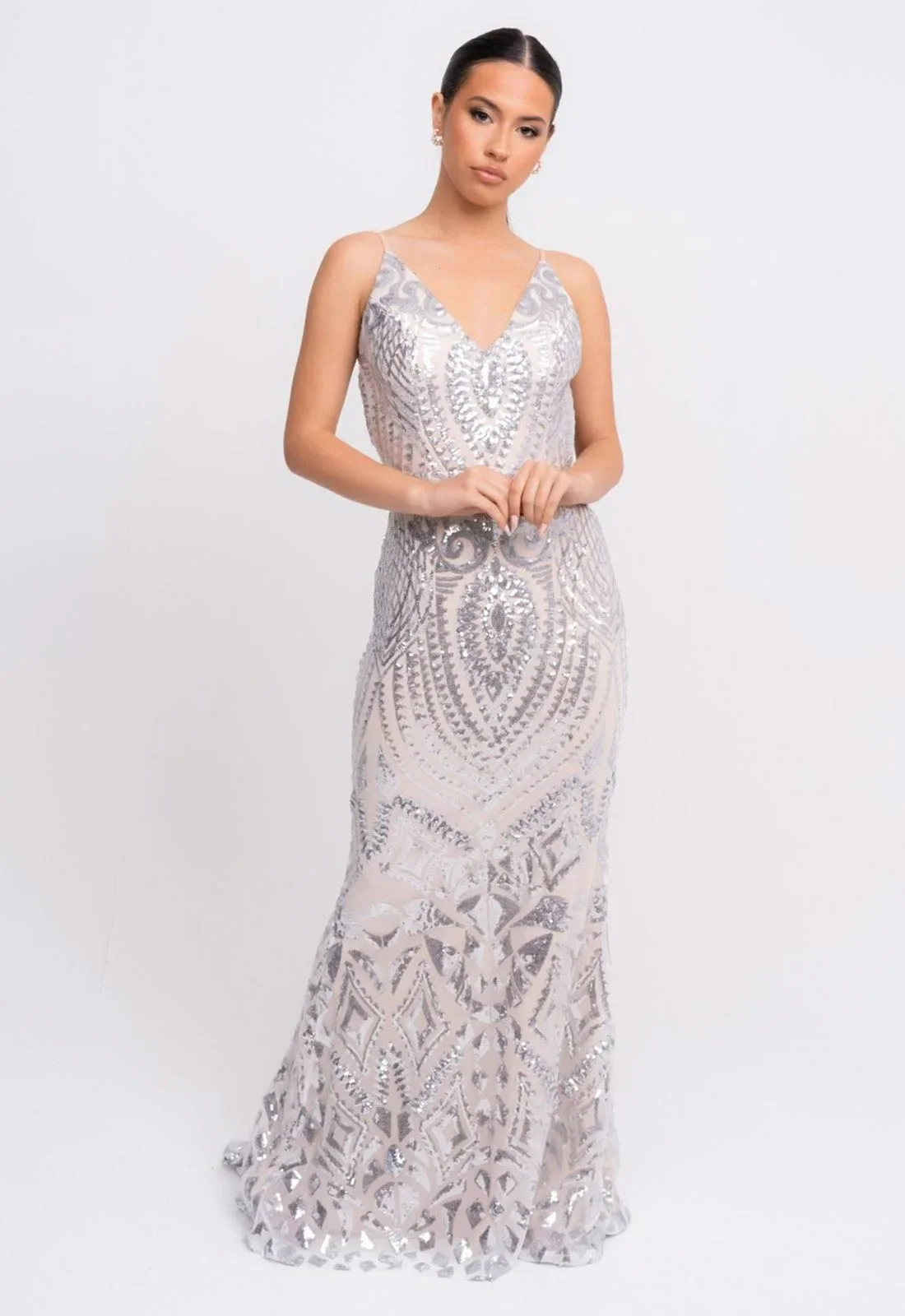 Nazz Collection Silver Spotlight Maxi Dress - Image 5