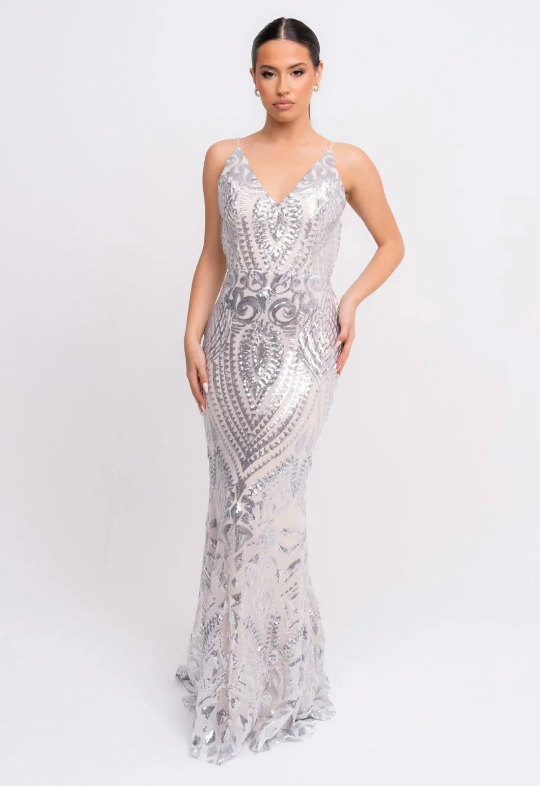 Nazz Collection Silver Spotlight Maxi Dress - Image 6
