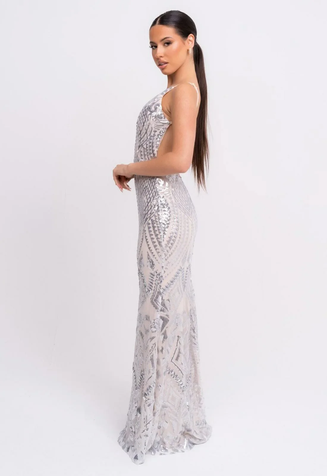 Nazz Collection Silver Spotlight Maxi Dress - Image 7