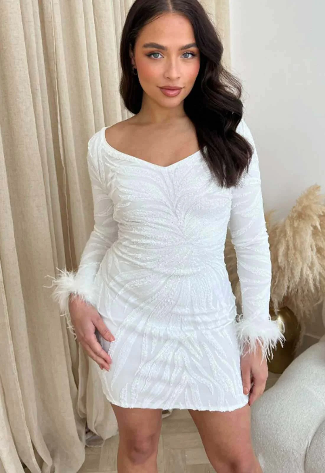 Nazz Collection White Armour Party Dress - Image 2