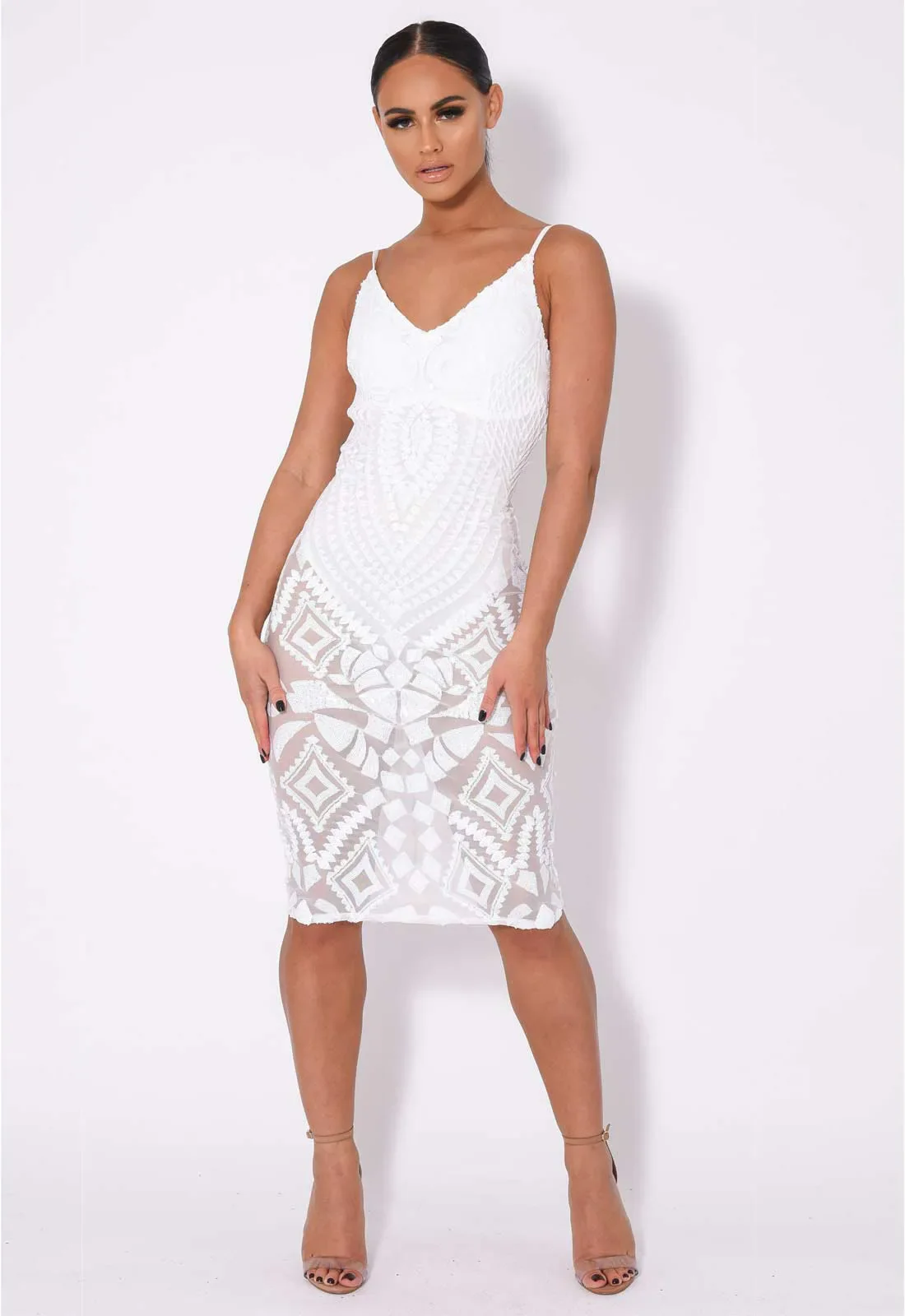 Nazz Collection White Body On Me Midi Dress - Image 2