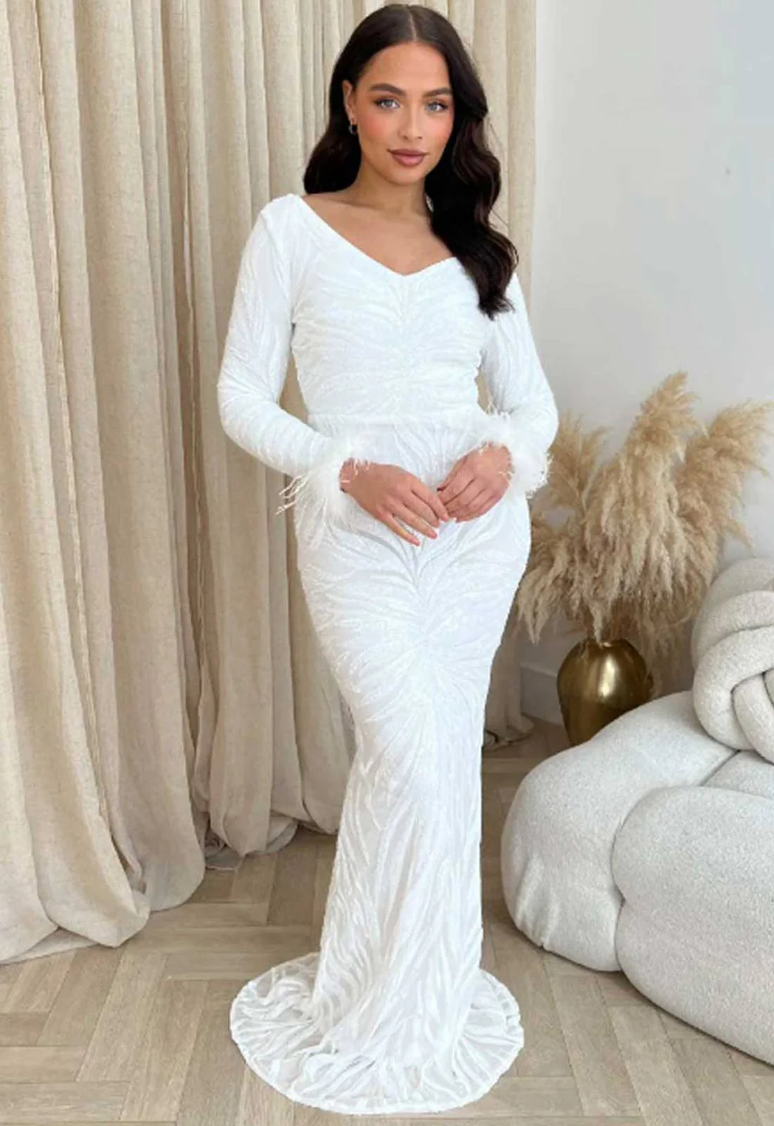 Nazz Collection White Luminous Maxi Dress - Image 3