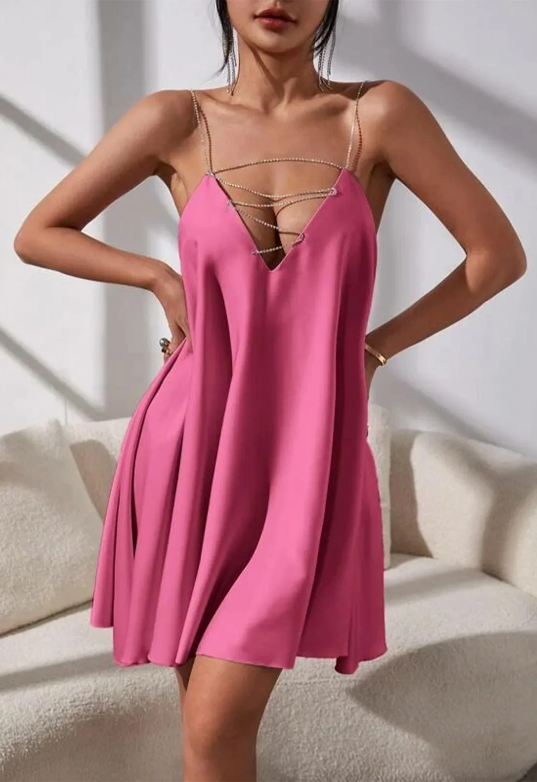 Nazz Pink Marbella Mini Dress