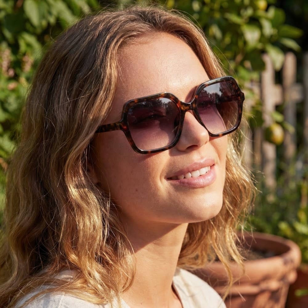 Oversized Tortoise Fashion Frame Sunglasses Set: ASSORTED - Image 2