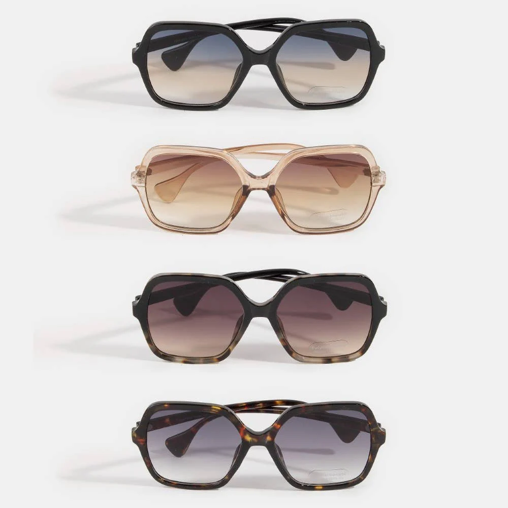 Oversized Tortoise Fashion Frame Sunglasses Set: ASSORTED - Image 3