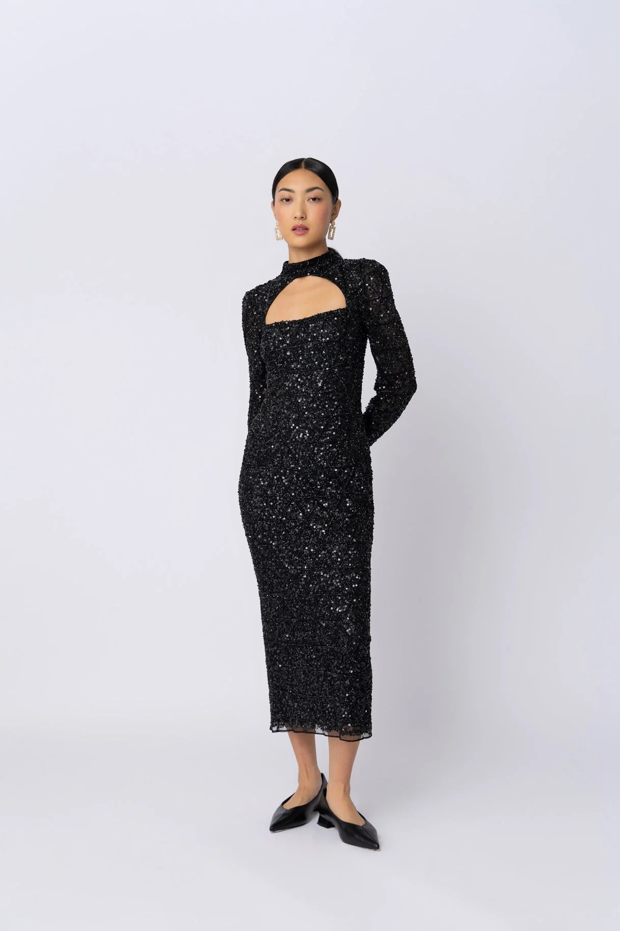 Raishma Couture Black Phoebe Black Dress - Image 3