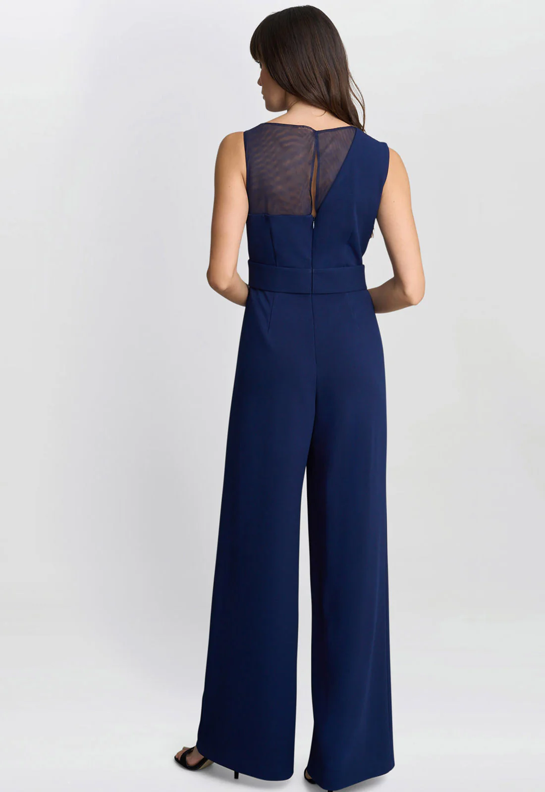 Gina Bacconi Navy Pia Crepe Jumpsuit - Image 2