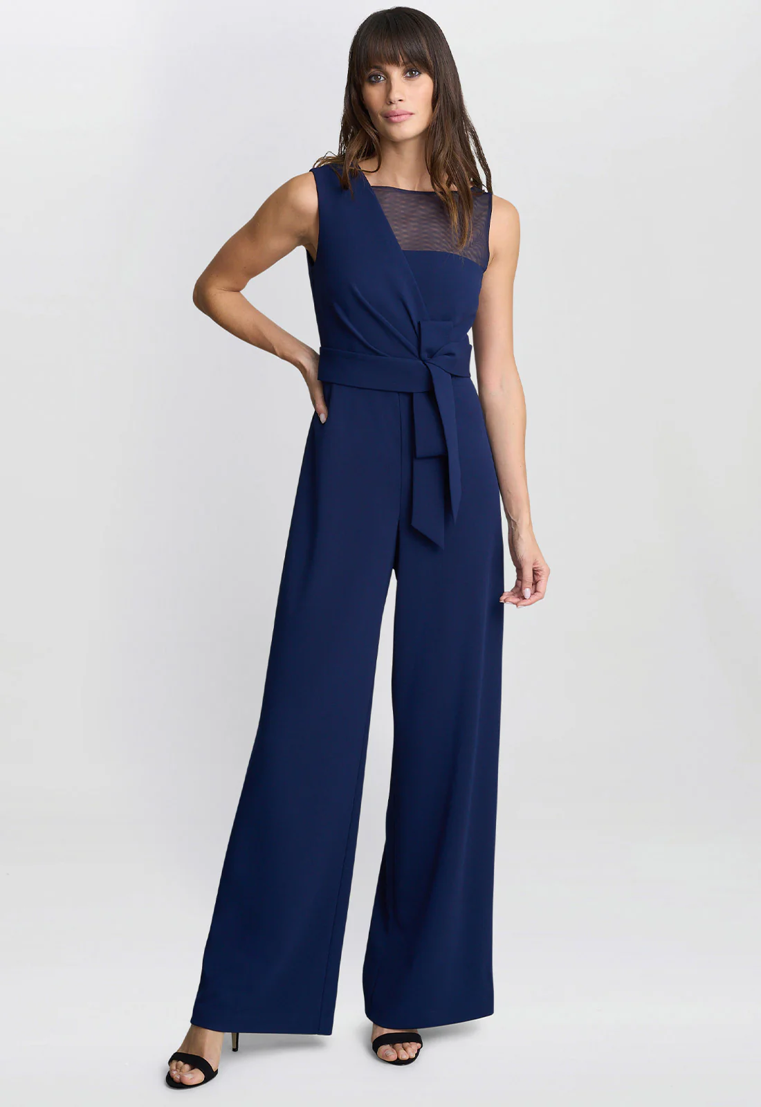 Gina Bacconi Navy Pia Crepe Jumpsuit - Image 3